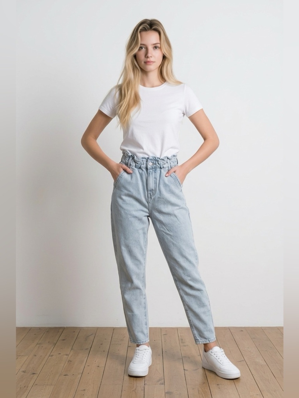 Zara Women's Light Gray Cropped Jeans | Paper Bag Stylr | High rise